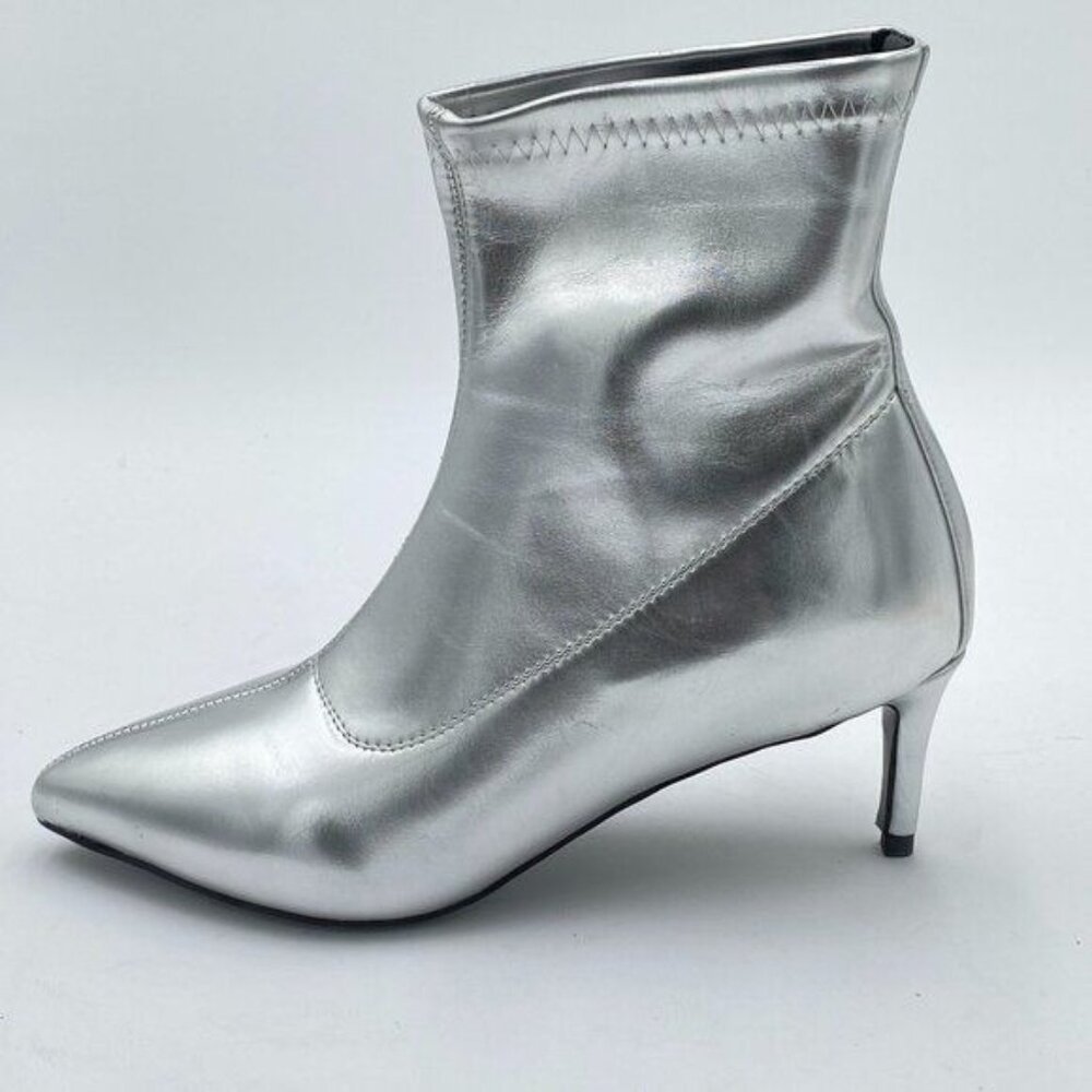 Women Western Low Heel Kitten Boots Pointy Toe Kitten Ankle Booties for Daily